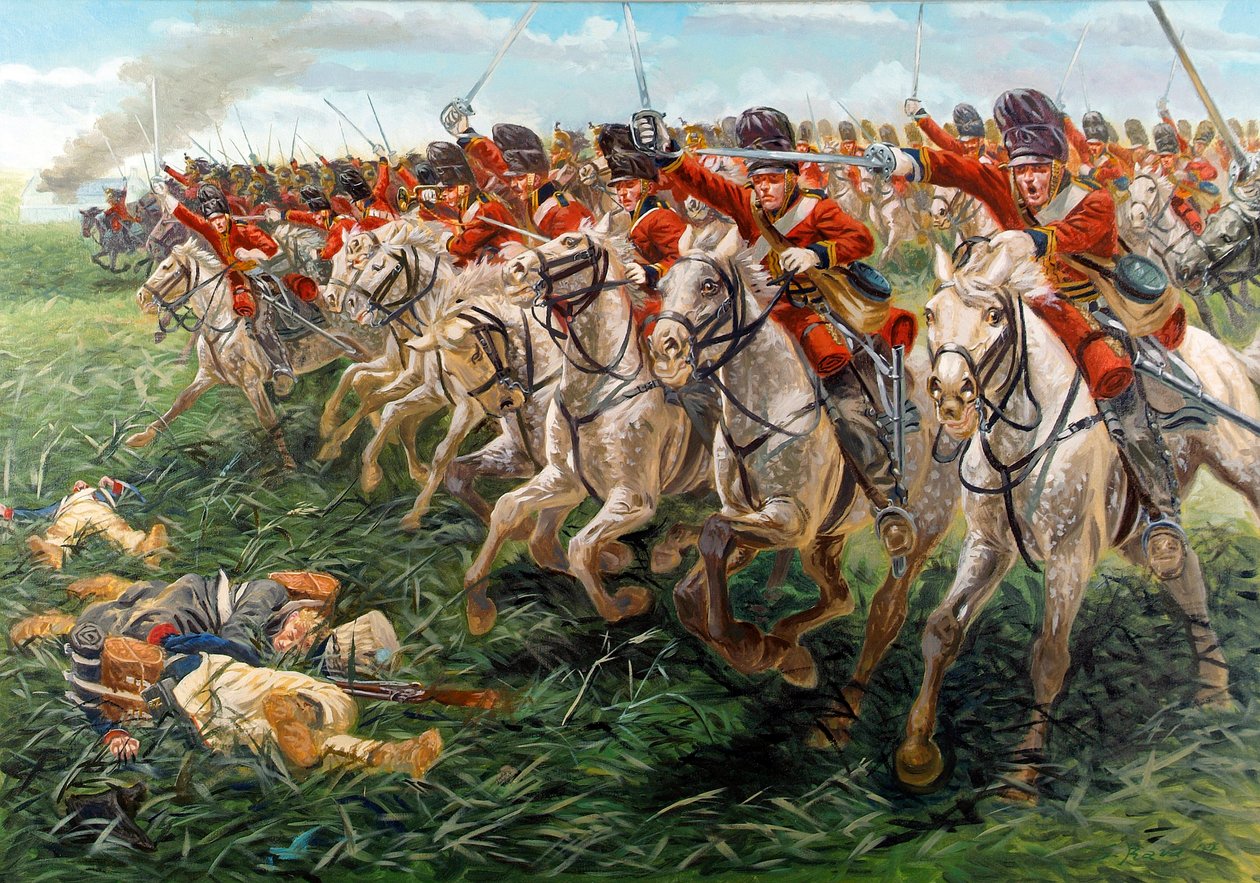 Det første imperium: The Charge of the Royal Scots Greys, Scottish Dragon Regiment, et Waterloo af Giuseppe Rava