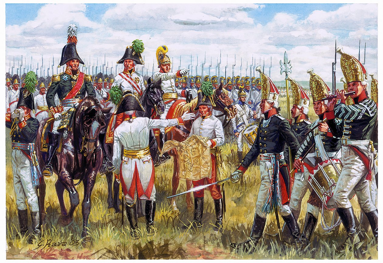 Det første kejserrige: Den østrigsk-russiske stab i den tredje koalition i 1805 - Det første kejserrige: den østrigsk-russiske generalstab i 1805 - Illustration af Giuseppe Rava af Giuseppe Rava