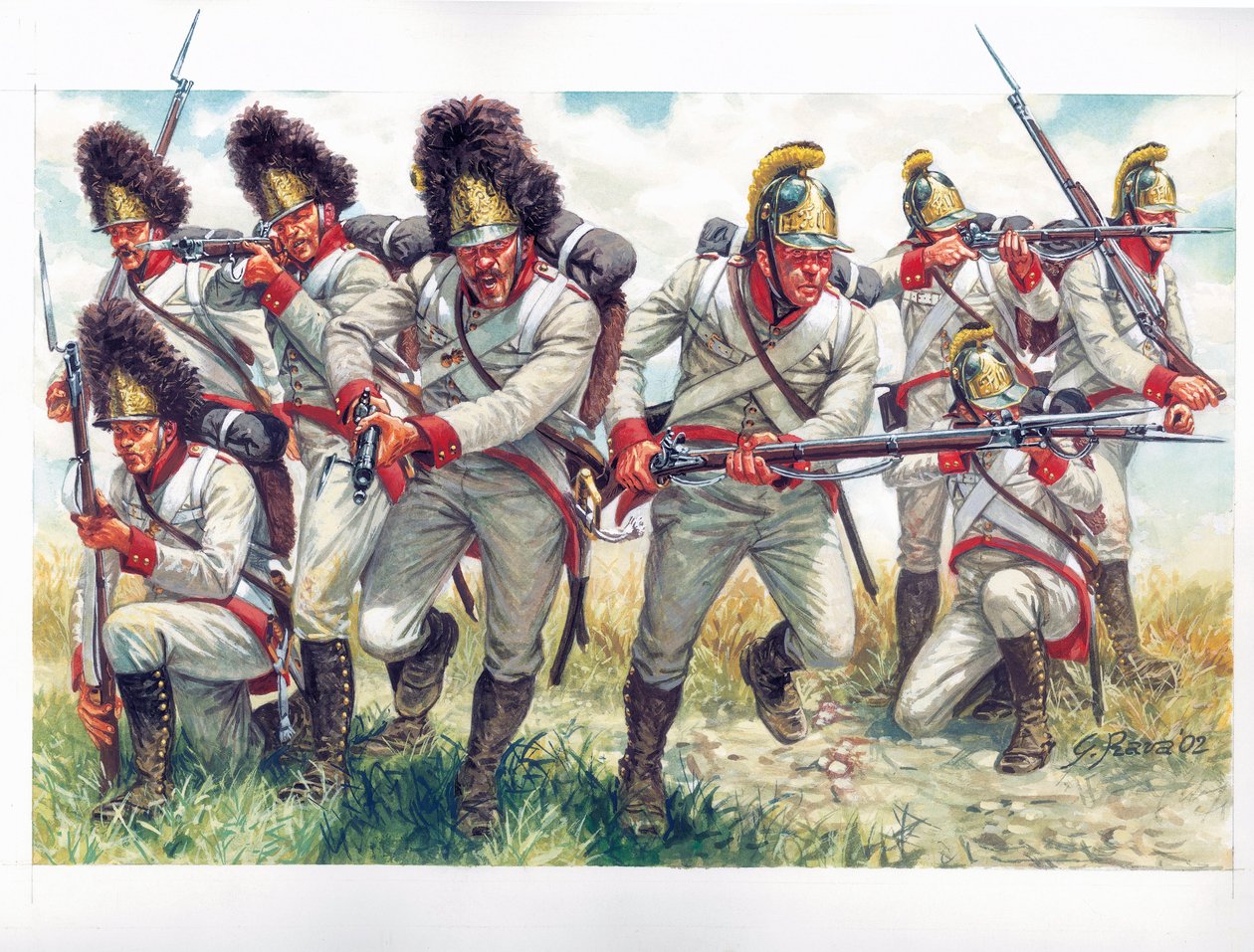 Det første kejserrige: Grenaderer fra det østrigske infanteri i 1809 - Det første imperium: grenaderer fra det østrigske infanteri 1809 - Illustration af Giuseppe Rava af Giuseppe Rava