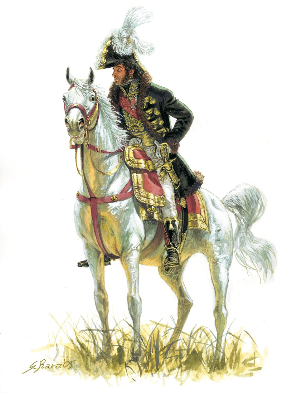 Det første imperium: "Portræt af Joachim Murat (1767-1815) i 1805" Det første imperium: Joachim Murat (1767-1815) i 1805 - Illustration af Giuseppe Rava af Giuseppe Rava