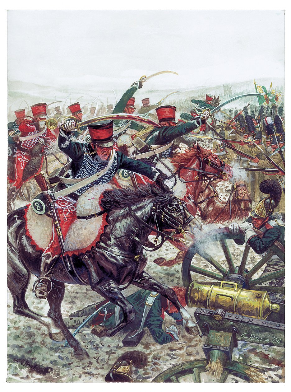 Første kejserrige: angreb af brigaden under kommando af general Pierre Margaron (1765-1824) i slaget ved Austerlitz den 2. december 1815 - Første kejserrige: angreb af brigaden under kommando af general Margaron i slaget ved Austerlitz den 2. december 1815 af Giuseppe Rava