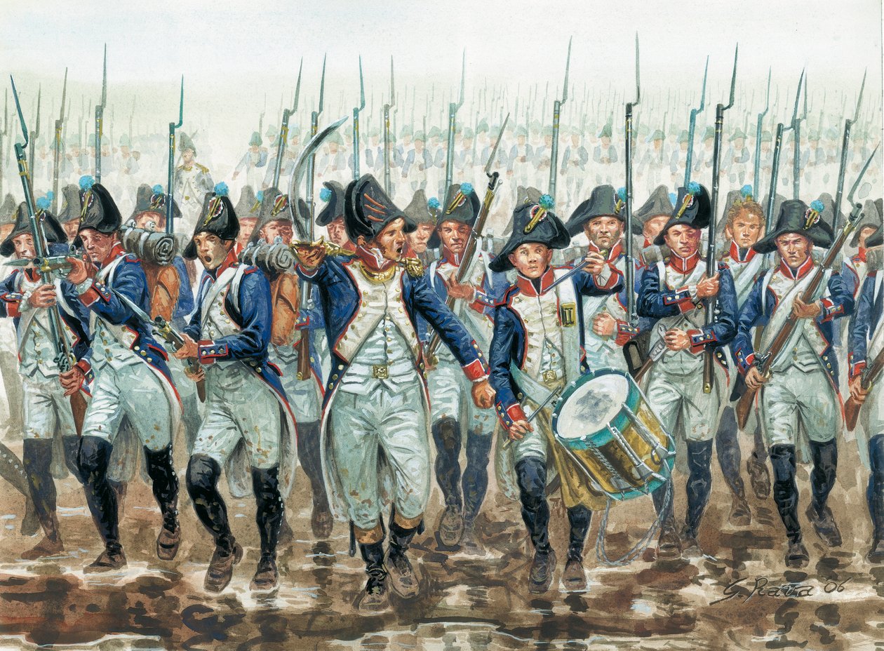First empire: infantry de line francaise en 1805 - Første imperium: fransk linjeinfanteri i 1805 - Illustration af Giuseppe Rava af Giuseppe Rava