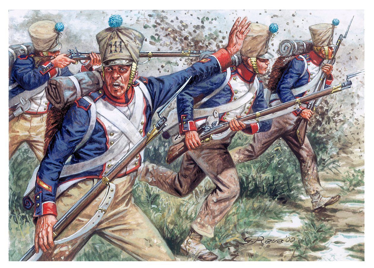Det første imperium: "soldater fra det 111. infanteriregiment" Det første imperium: det 111. infanteriregiment - Illustration af Giuseppe Rava af Giuseppe Rava