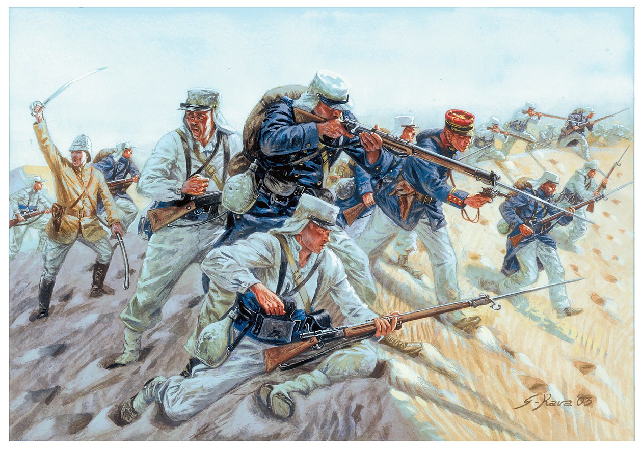 Marche ou creve Soldiers de la Legion etrangere francaise - Den franske fremmedlegion: "marchér eller dø" Illustration af Giuseppe Rava af Giuseppe Rava
