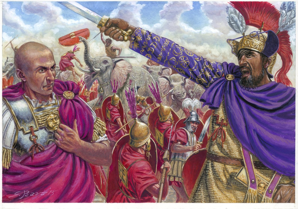 Scipio Africanus og Hannibal - Illustration af Giuseppe Rava af Giuseppe Rava