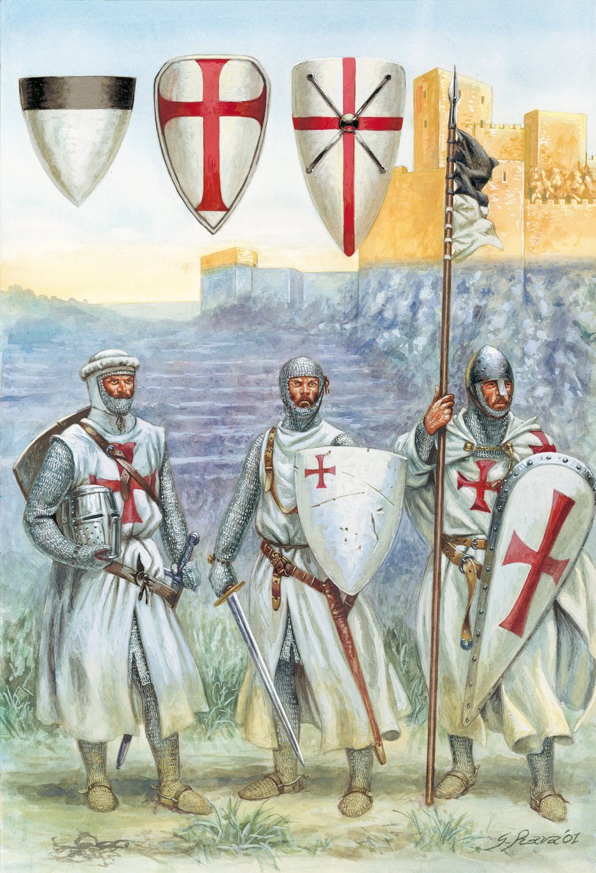 Tempelriddere (illustration) af Giuseppe Rava