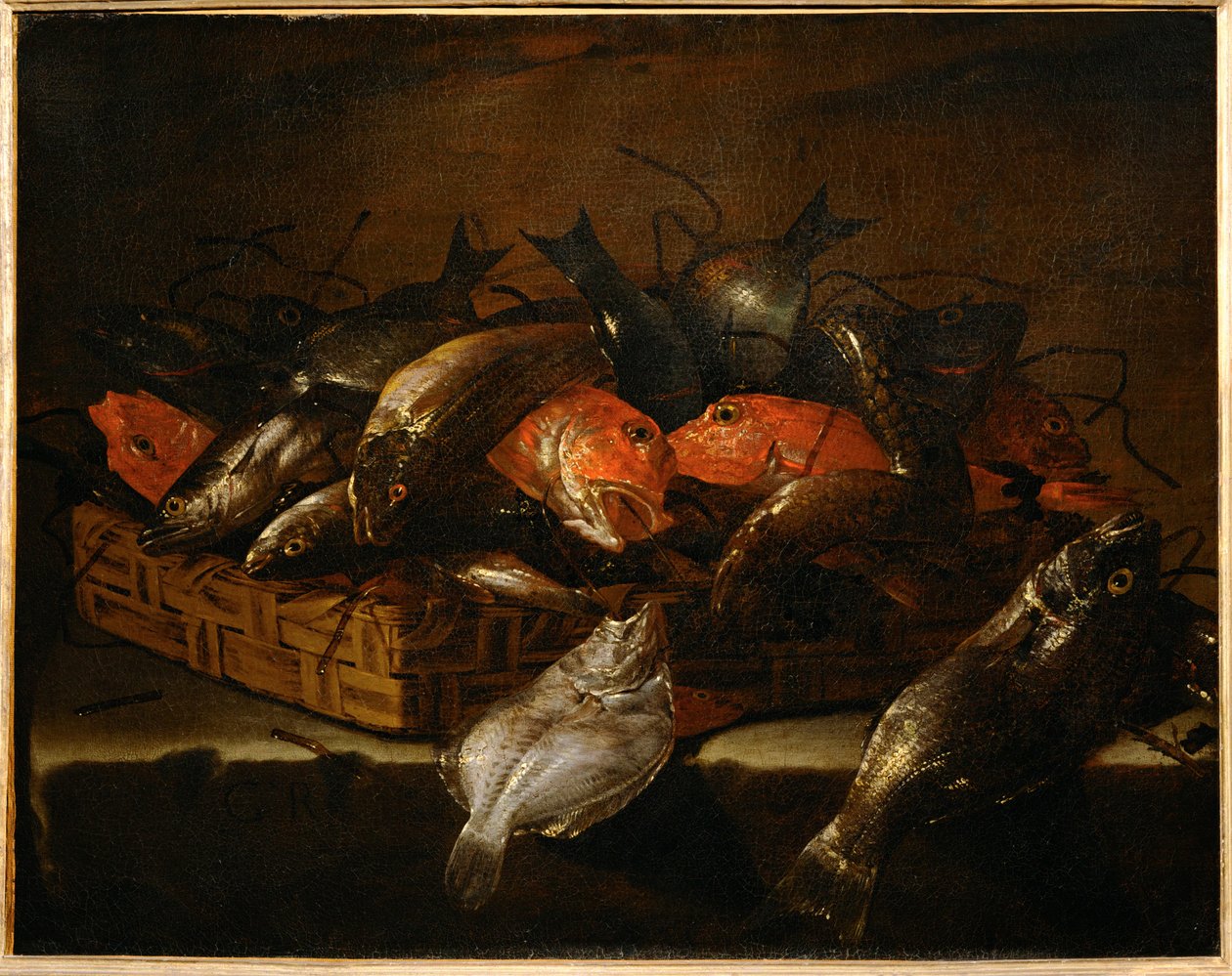 Stilleben med fisk ... af Giuseppe Recco