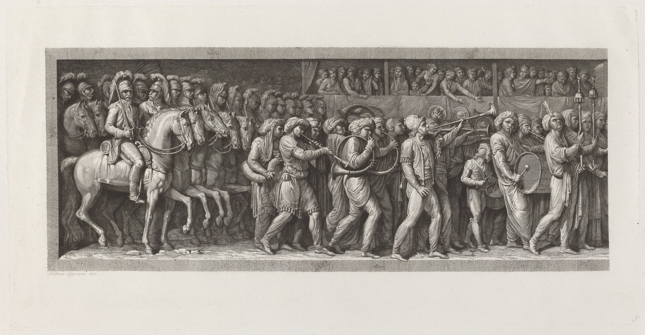 Franskmændenes indtog i Milano, 15. maj 1796 af Giuseppe Rosaspina, after Andrea Appiani