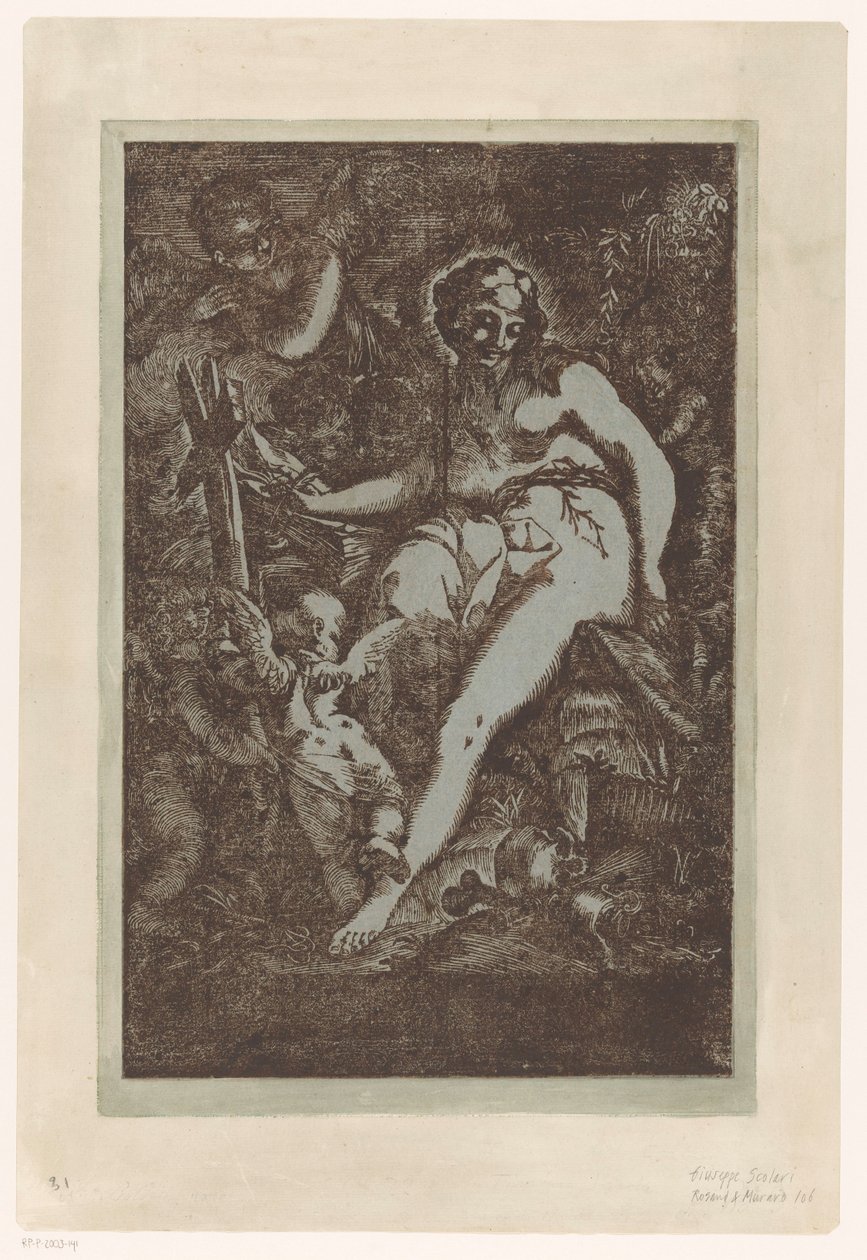Maria Magdalena in de wildernis af Giuseppe Scolari (circle of)