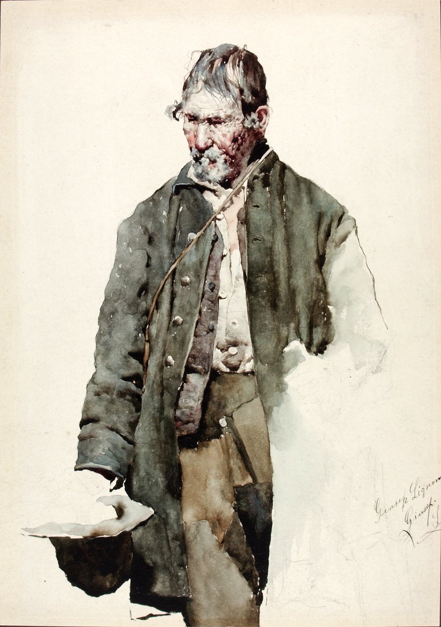 Studie af en gammel mand af Giuseppe Signorini