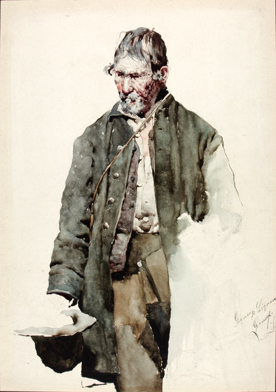 Studie af en gammel mand, slutningen af det 19.-begyndelsen af det 20. århundrede. af Giuseppe Signorini