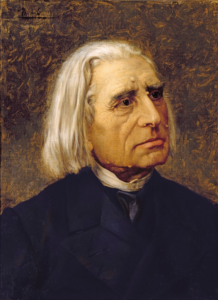Portræt af Franz Liszt (1811-86) (olie på lærred) af Giuseppe Tivoli