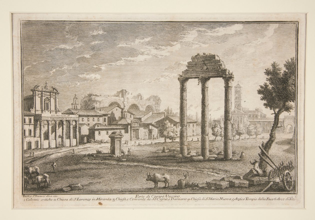 En del af Campo Vaccino (en del af Campo Vaccino) af Giuseppe Vasi