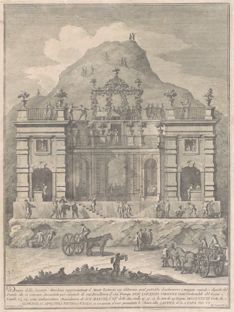 Den anden maskine til Kina fra 1778: En bolig nær Monte Testaccio af Giuseppe Vasi, after Giuseppe Palazzi