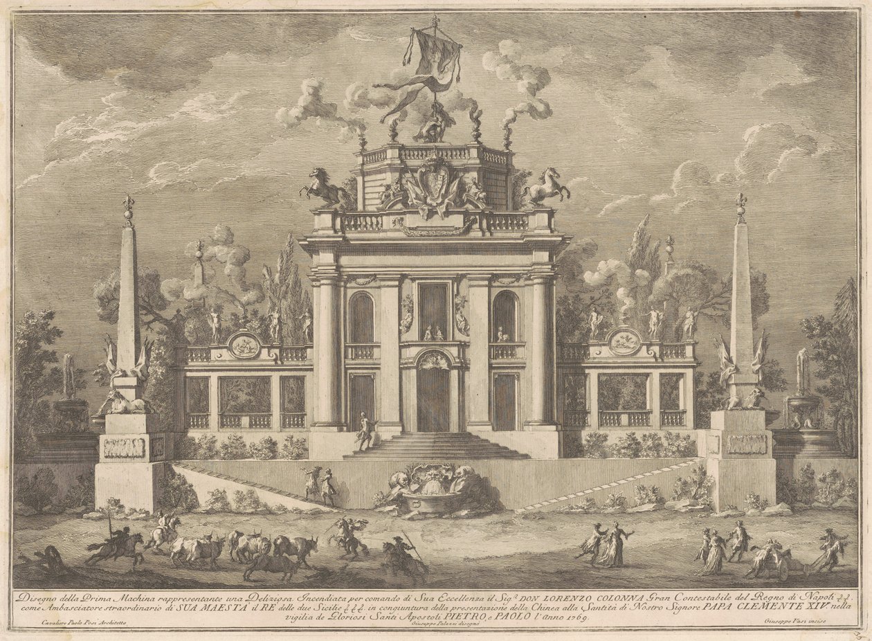 Den første maskine til Kina fra 1769: En "lækker" af Giuseppe Vasi, after Giuseppe Palazzi, after Paolo Posi