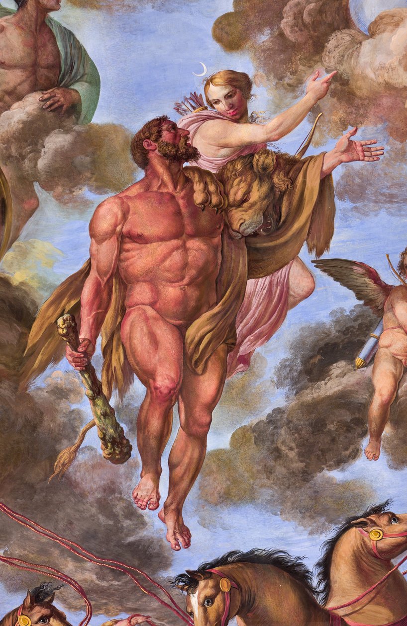 Detalje, der repræsenterer Artemis, Herkules Apotheosis af Giuseppe Velasco