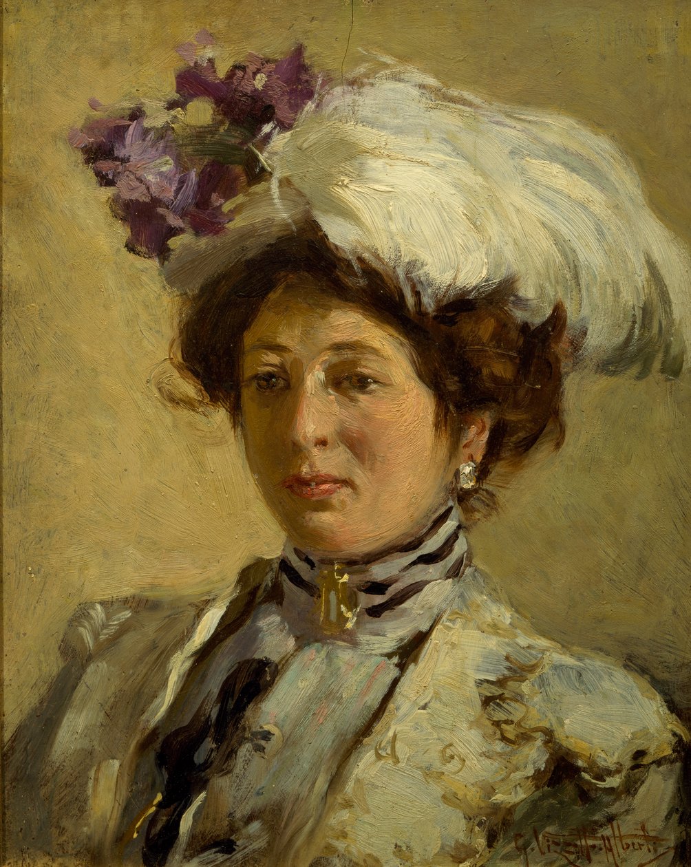 Portræt af grevinde Ida Antonio Zeno, af Giuseppe Alberti Vizzotto (1862-1931) af Giuseppe Vizzotto Alberti