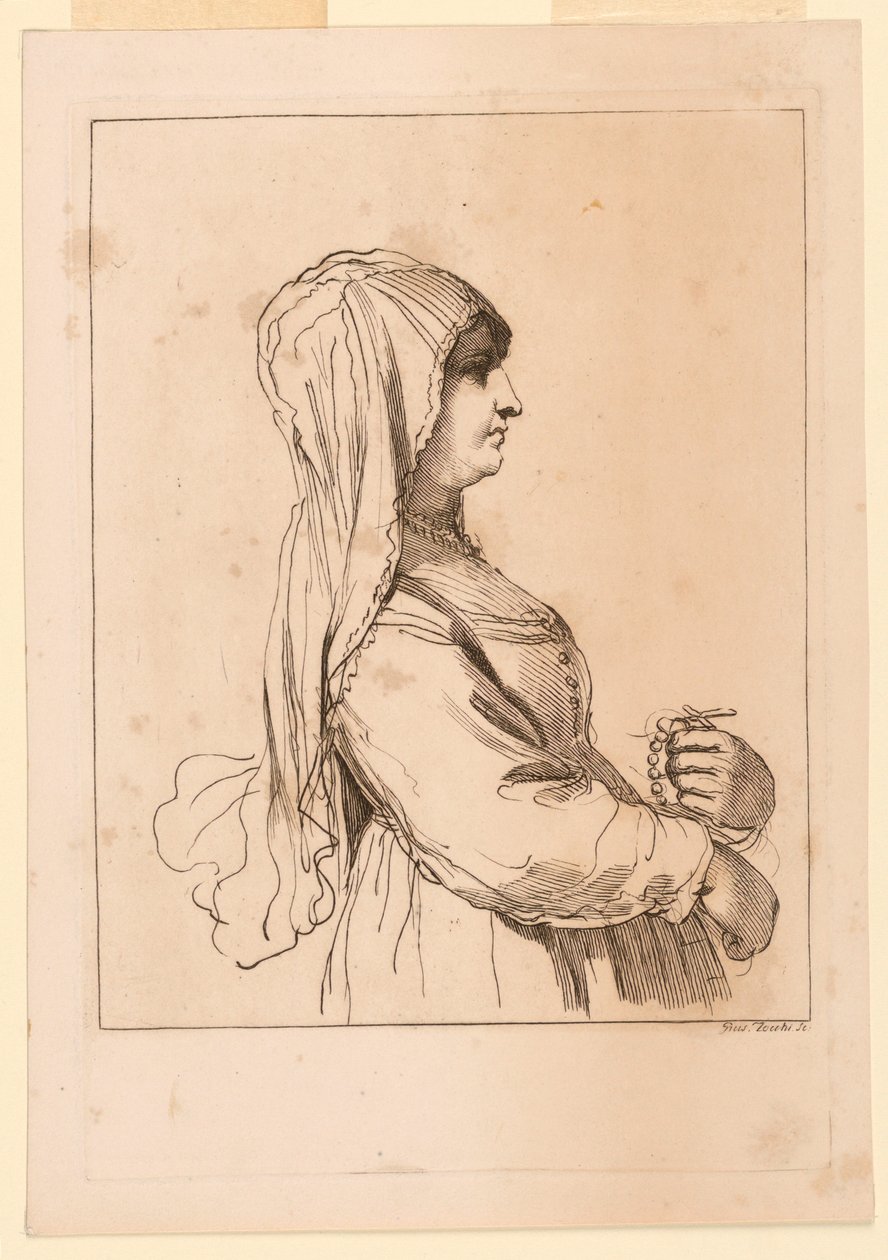 Kvinde med rosenkrans af Giuseppe Zocchi