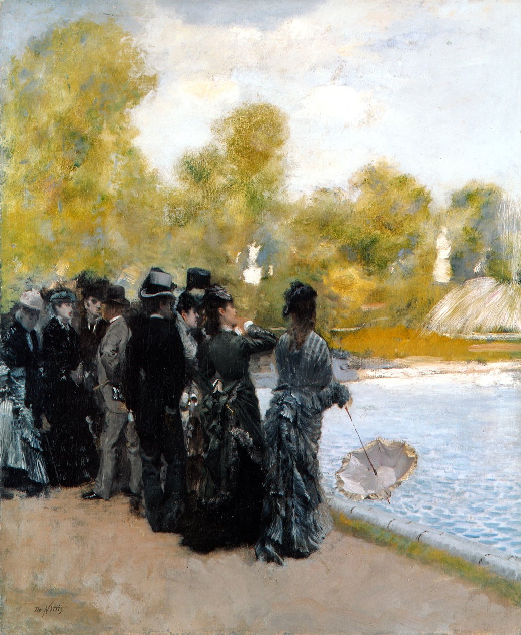 Poolen i Jardin du Luxembourg af Giuseppe de Nittis