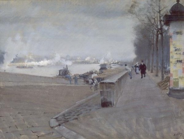 Seinen i Paris af Giuseppe de Nittis