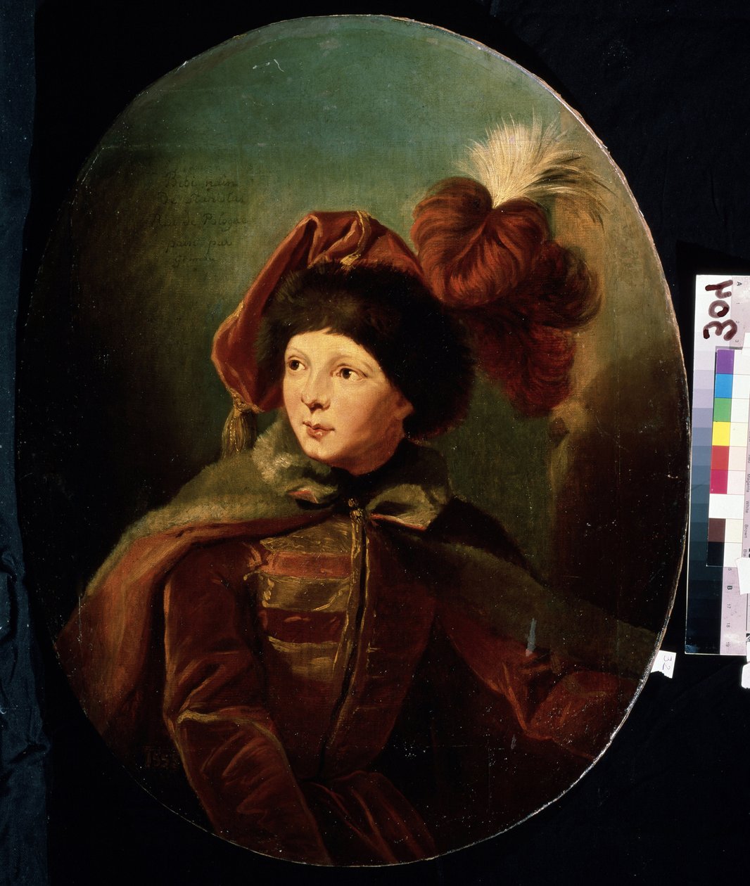 ""Portræt af dværgen Bi-Bi i mands uniform"" (Portræt af dværgen Bi-Bi) Maleri af Jozef Grassi (1757-1838) Mikhail Kroshitsky Kunstmuseum, Sevastopol (Sevastopol) Ukraine af Giuseppe or Josef Grassi