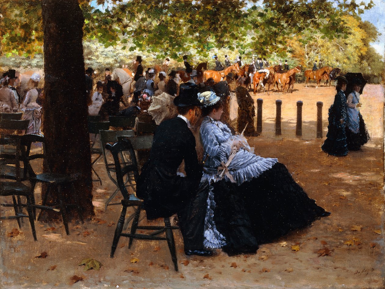 På Væddeløbsbanen, 1874 af Giuseppe or Joseph de Nittis