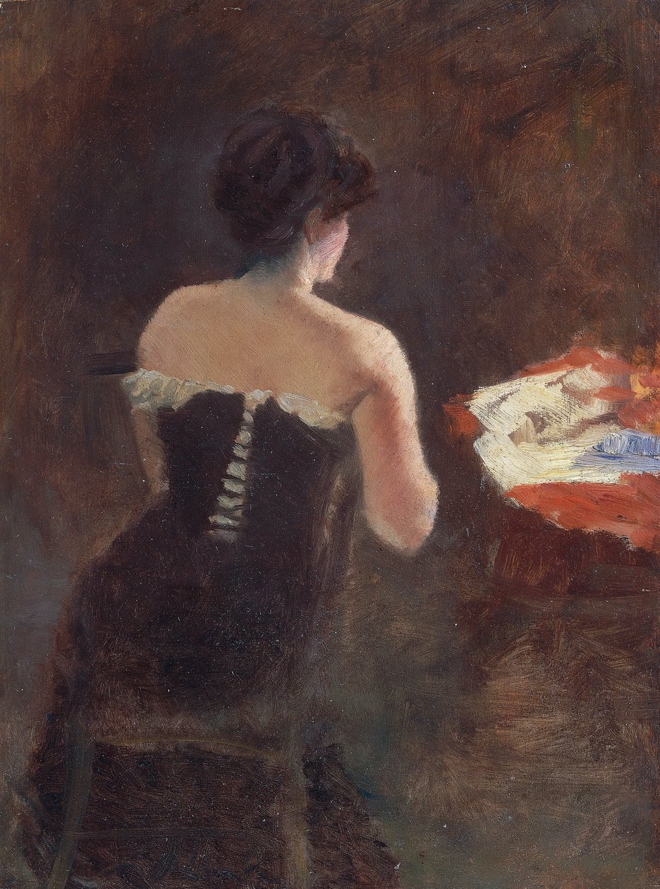 Bagsiden af en dame af Giuseppe or Joseph de Nittis