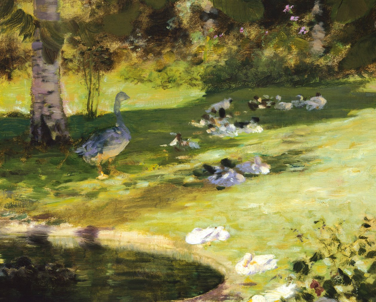 Morgenmad i haven, af Giuseppe de Nittis, detaljer af Giuseppe or Joseph de Nittis