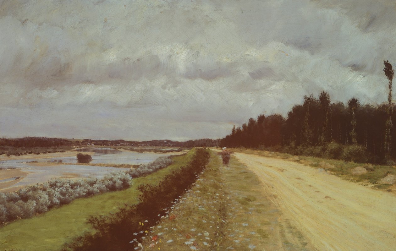 Landevej langs Ofanto, af Giuseppe de Nittis af Giuseppe or Joseph de Nittis