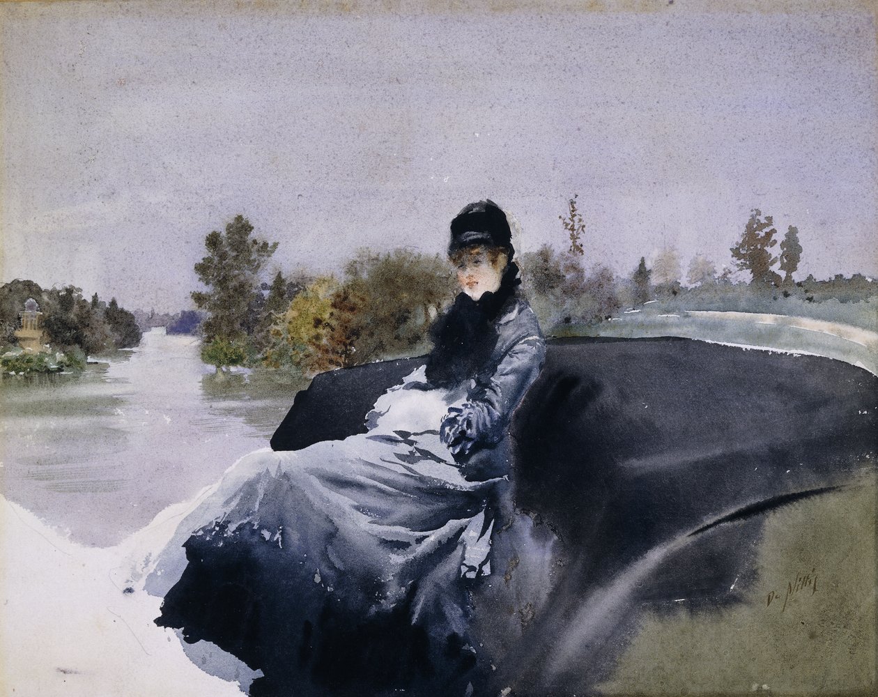 Dame i Vogn; Dame i bil, af Giuseppe or Joseph de Nittis