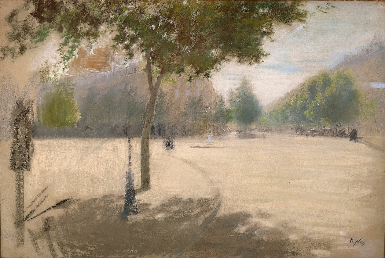 Solrig firkant (olie på lærred) af Giuseppe or Joseph de Nittis