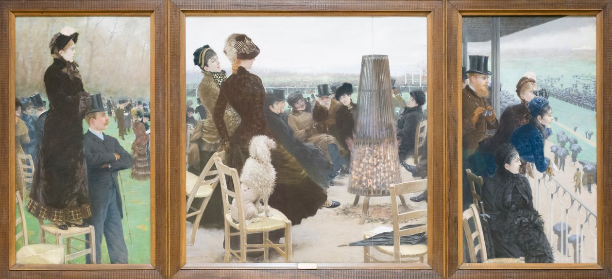 Løbene på Bois de Boulogne af Giuseppe or Joseph de Nittis