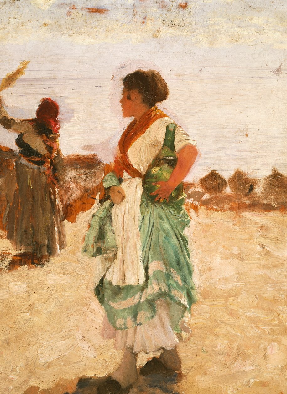 Venter (olie på lærred) af Giuseppe or Joseph de Nittis
