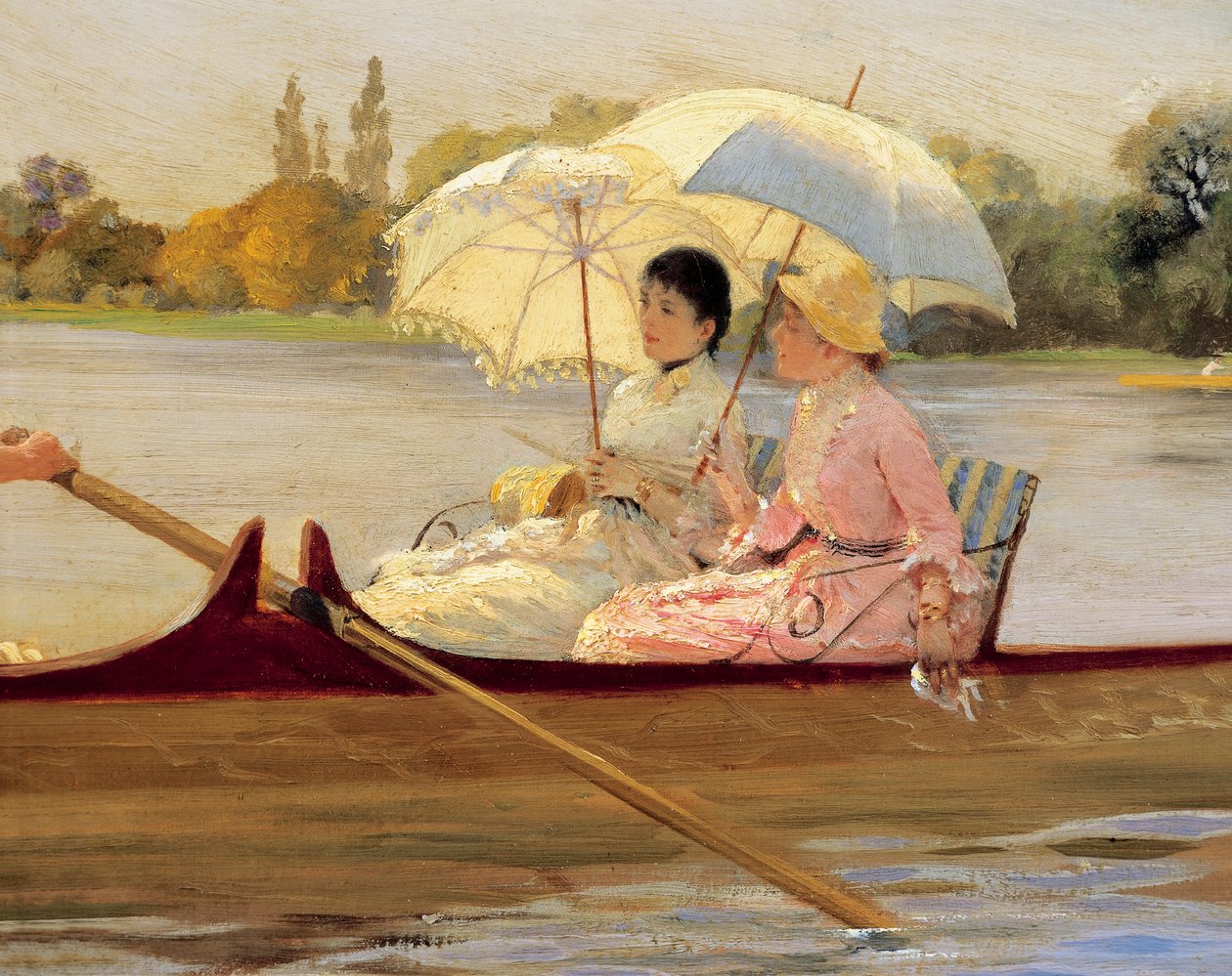 Kvinder i både på Themsen af Giuseppe or Joseph de Nittis