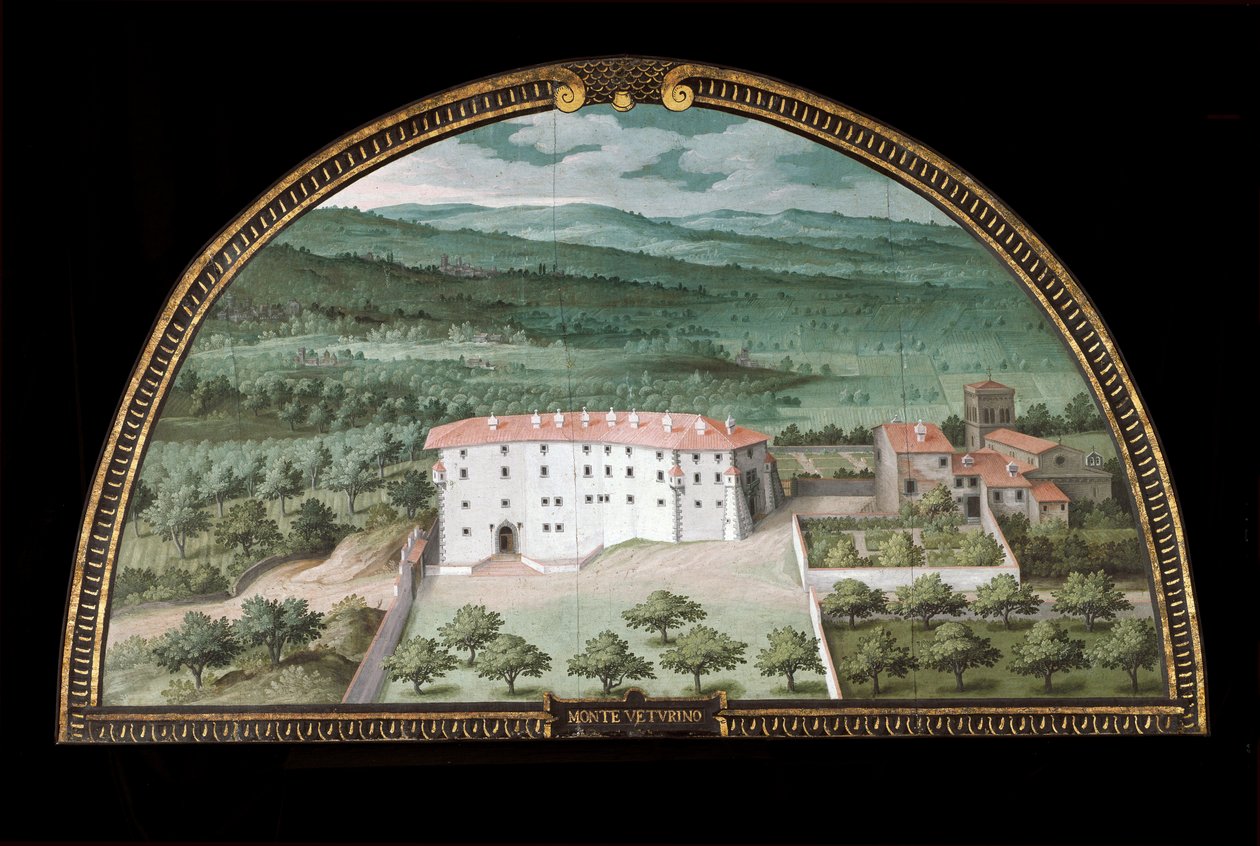 Udsigt over Villa la Magia nær Pistoia, Italien (Tempera af Giusto Utens