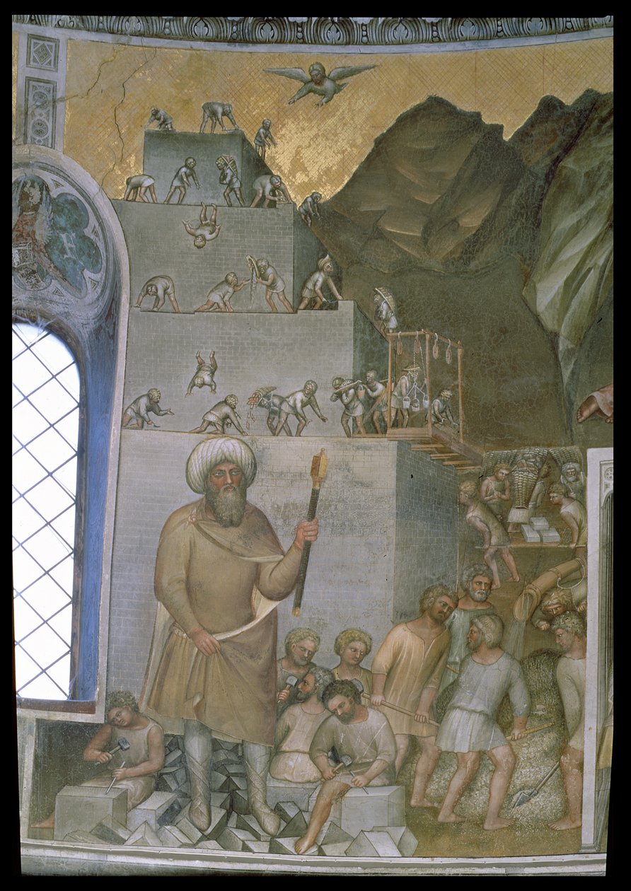 Opførelse af Babelstårnet, 1360-70 af Giusto di Giovanni de Menabuoi