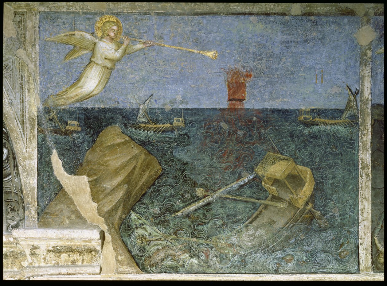 Apokalypsens anden engel skaber en storm, 1360-70 af Giusto di Giovanni de Menabuoi