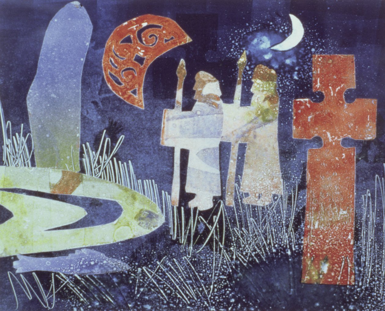 Skærsommernat, 1994 (monotype) af Gloria Wallington