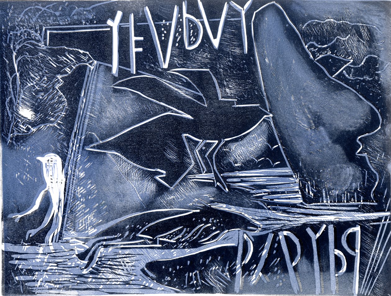 Gennem årene (linosnit) af Gloria Wallington