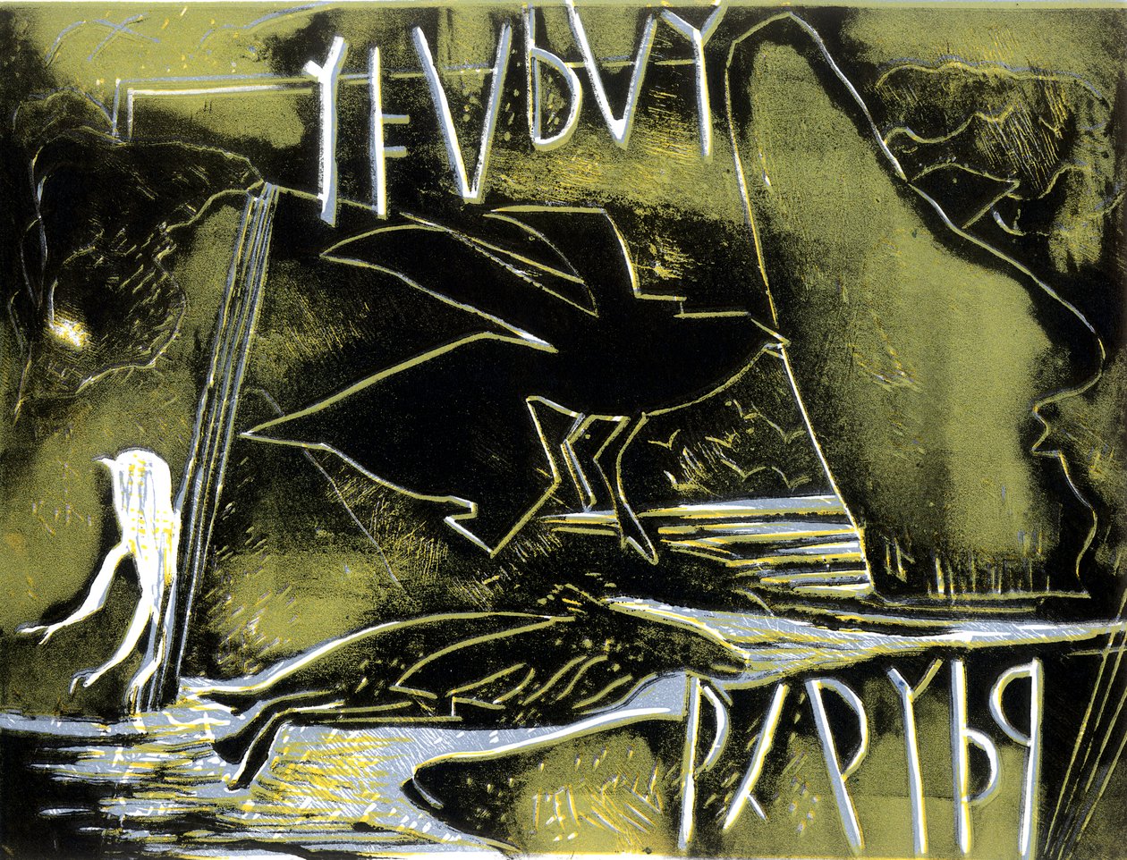The Changing Centuries (linosnit) af Gloria Wallington