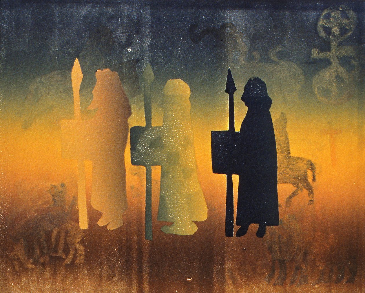 Holy Ground, 2000 (monoprint) af Gloria Wallington