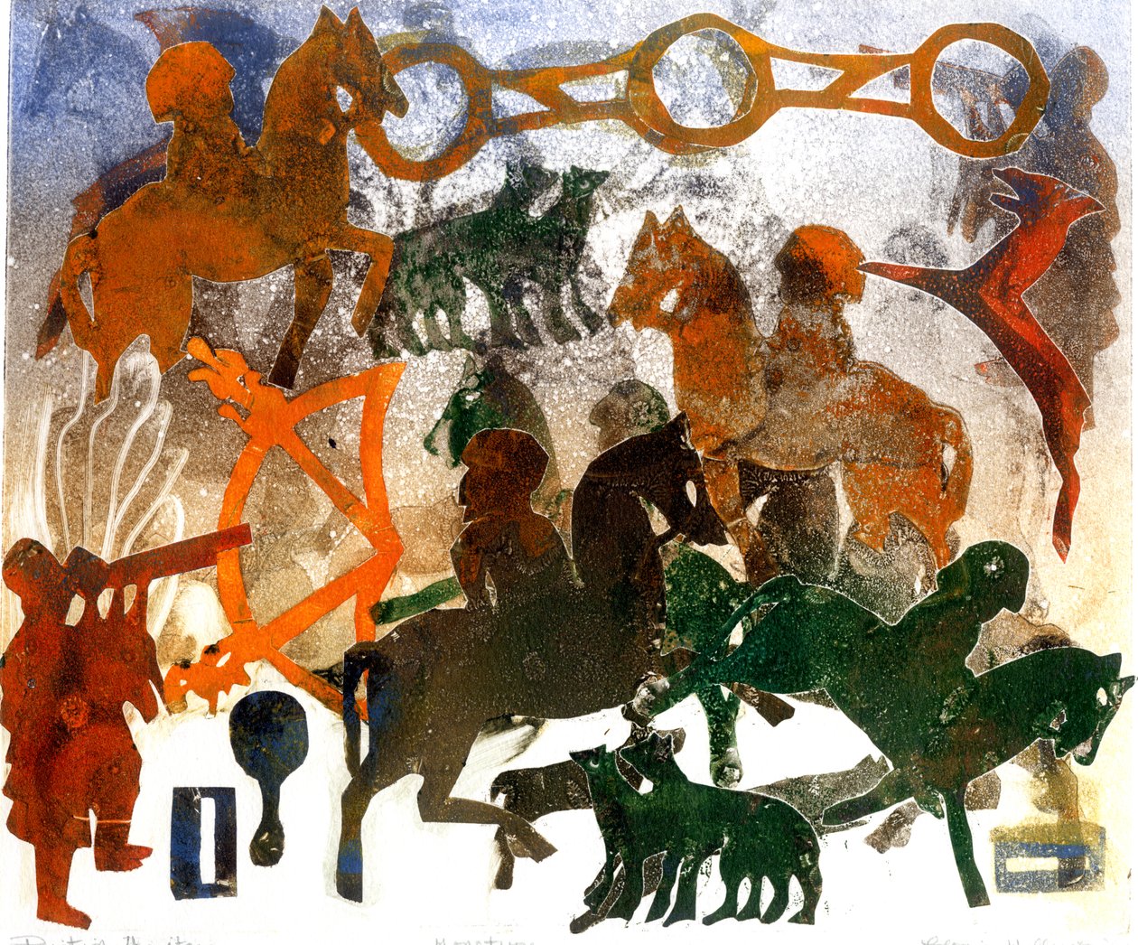 Piktisk arv (monotype) af Gloria Wallington