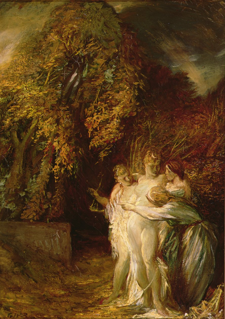Diana og Acteon (olie på lærred) af Glyn Warren Philpot