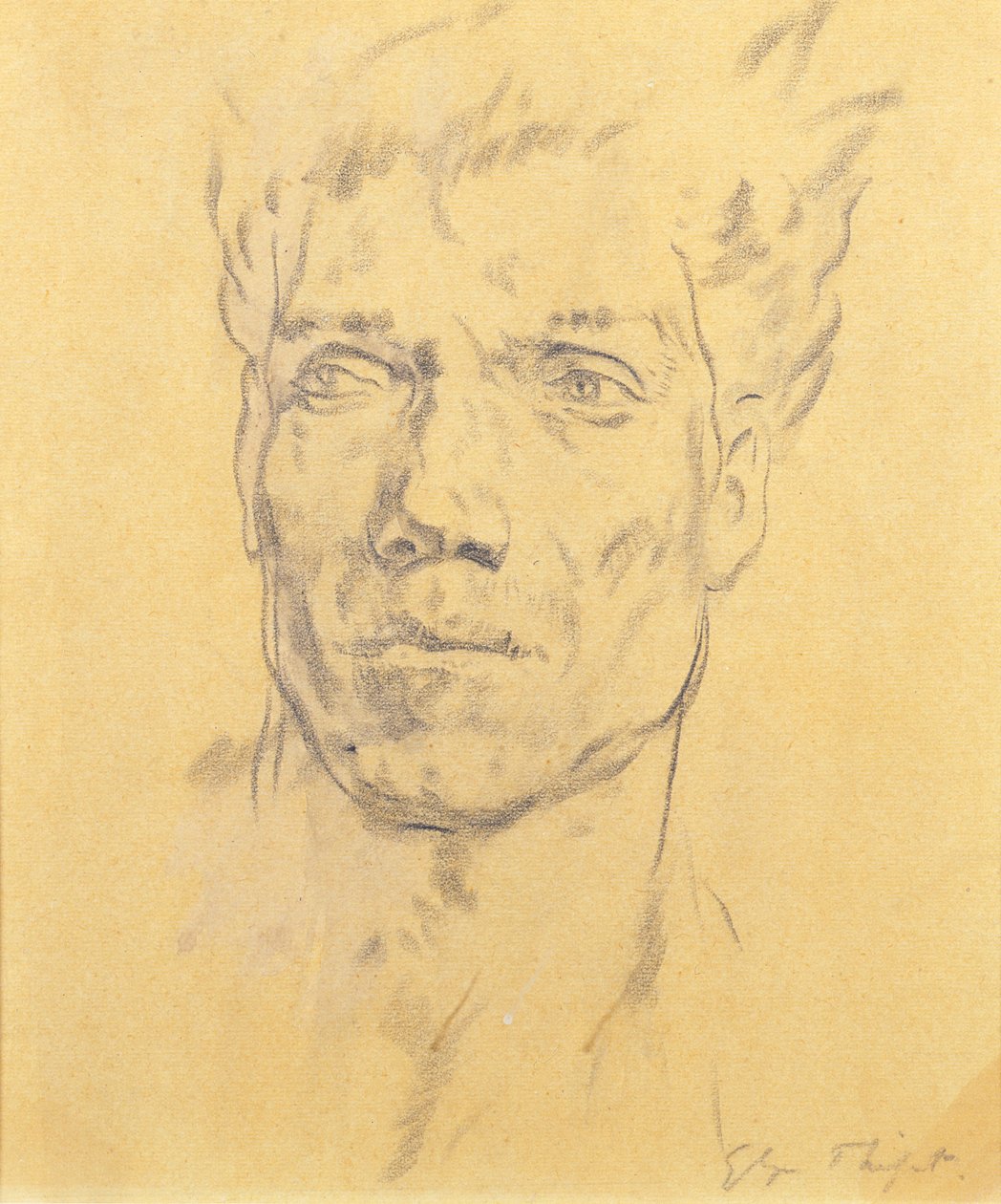 Mandshoved, ca.1920 (kul på papir) af Glyn Warren Philpot