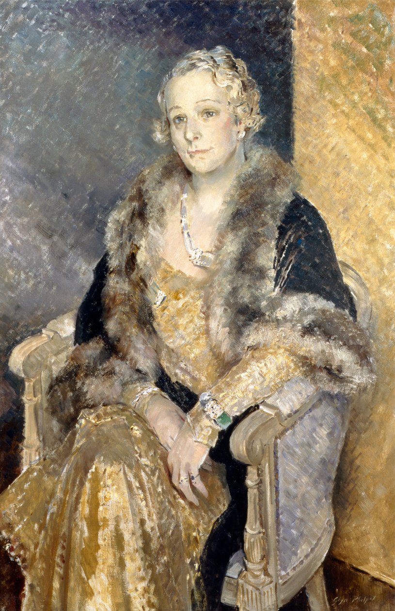 Portræt af fru Shirley Woolmer, ca. 1933-34 (olie på lærred) af Glyn Warren Philpot