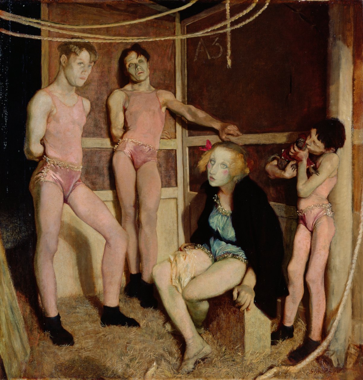 Hvileakrobater (olie på lærred) af Glyn Warren Philpot