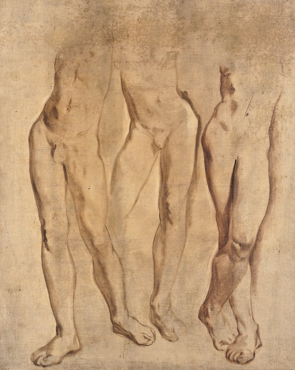 Tre undersøgelser af en mandlig nøgen, ca. 1923-24 (olie på lærred) af Glyn Warren Philpot