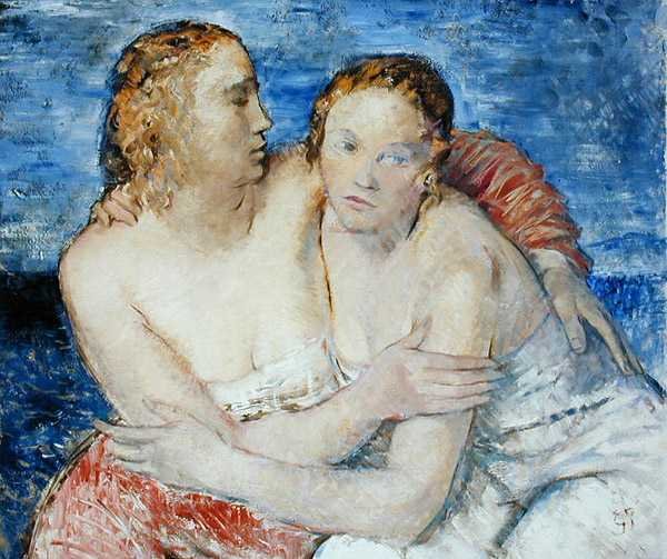 To piger, et portræt af kunstnerens niecer af Glyn Warren Philpot