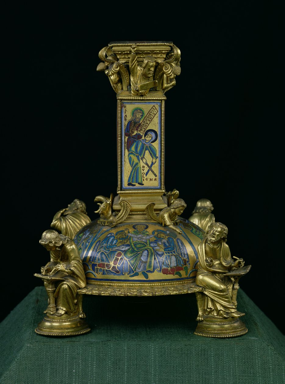 Base af St. Bertins kors, fra Abbaye Saint-Bertin, ca. 1180 (forgyldt bronze og champleve emalje) (se også 232624-25 og 232839) af Godefroid de Huy