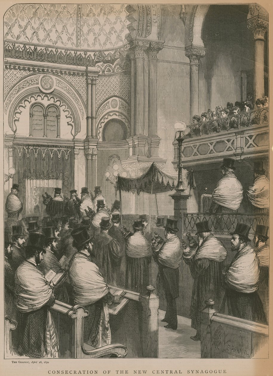 Indvielse af den nye centrale synagoge (gravering) af Godefroy Durand